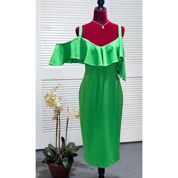 Rachel Rachel Roy Women's Green Marcella Drapey  Sheath Dress Size XL 2441 - Picture 1 of 16